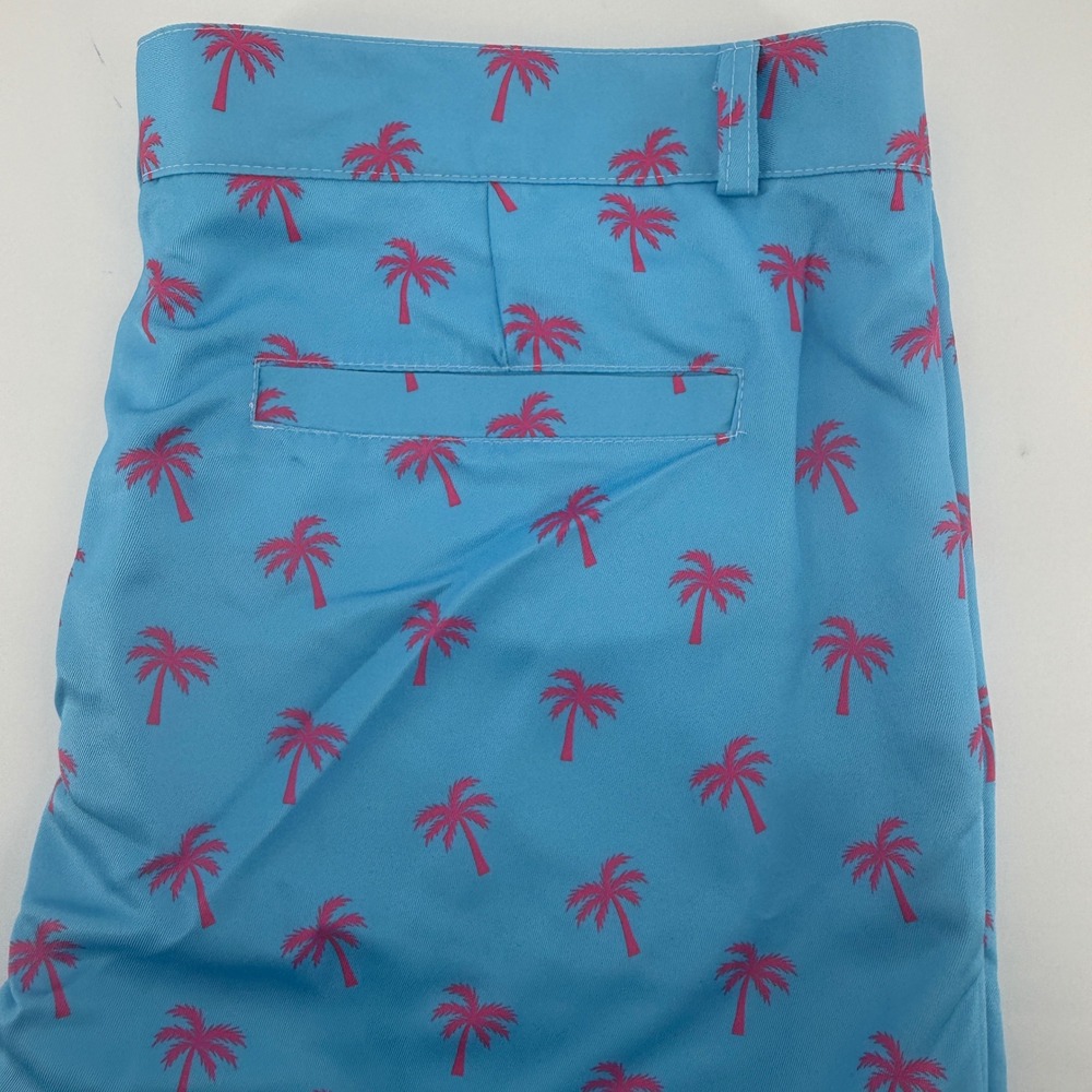 Golf Gentry Mens Blue Pink Palm Tree Print Performance Golf‎ Pants 40x34 NWT